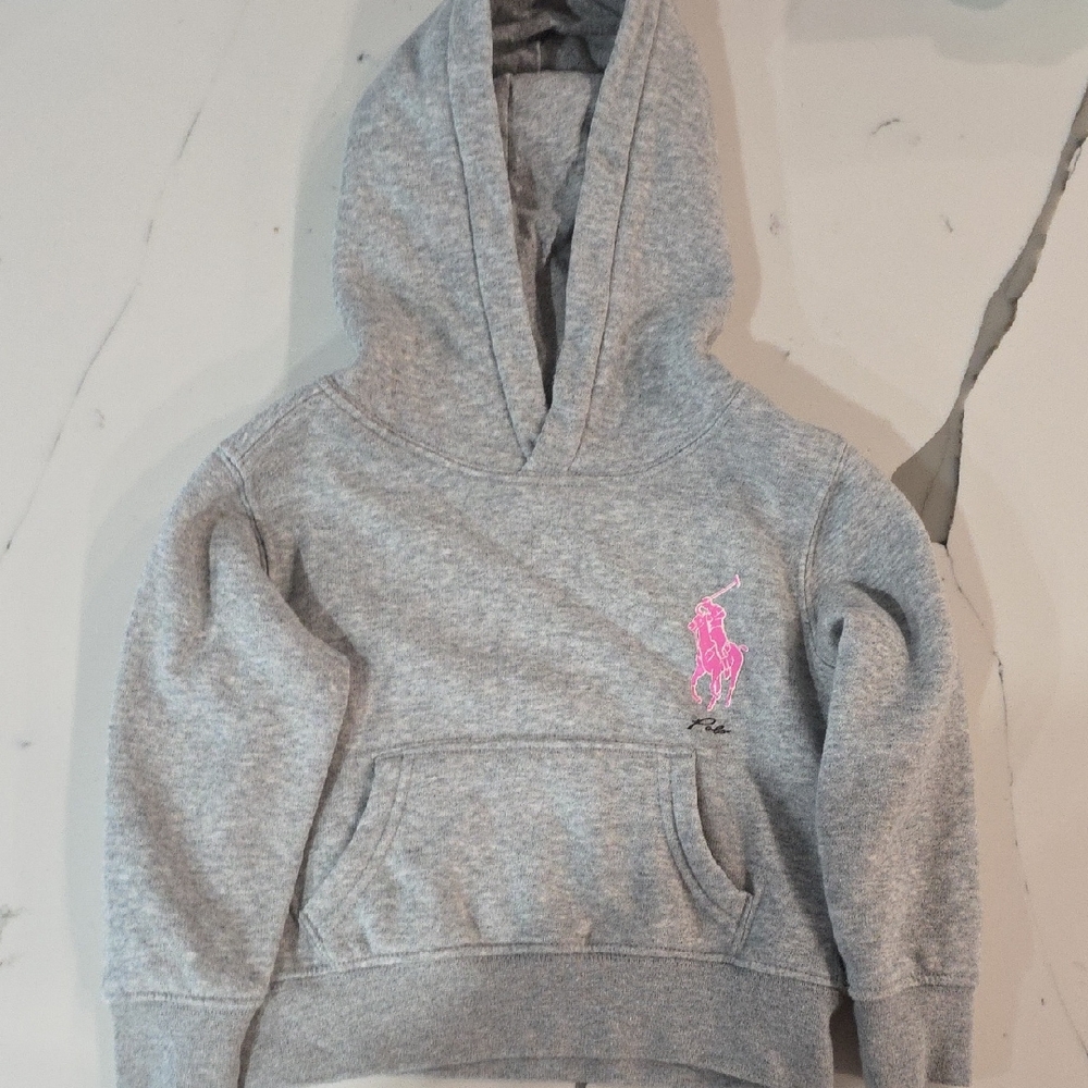 Polo by Ralph Lauren Gray and Pink Sweatshirt Hoodie